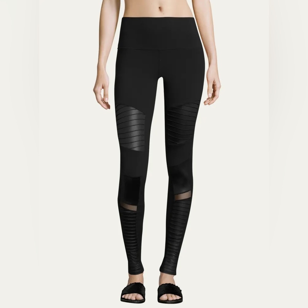 Alo High Waist Moto Leggings Black XS - Picture 1 of 6